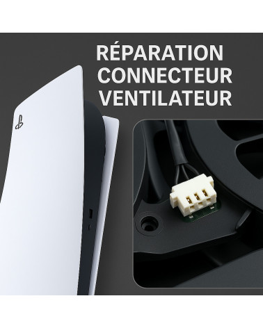 Réparation connecteur prise ventilateur PS5 – Refroidissement restauré | Phénix Game
