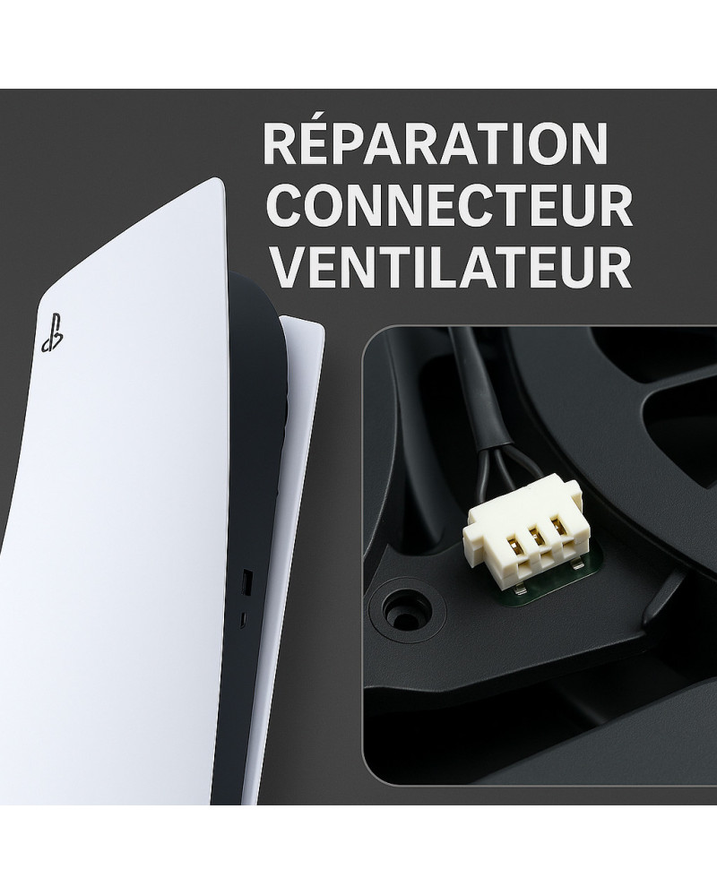 Réparation connecteur prise ventilateur PS5 – Refroidissement restauré | Phénix Game