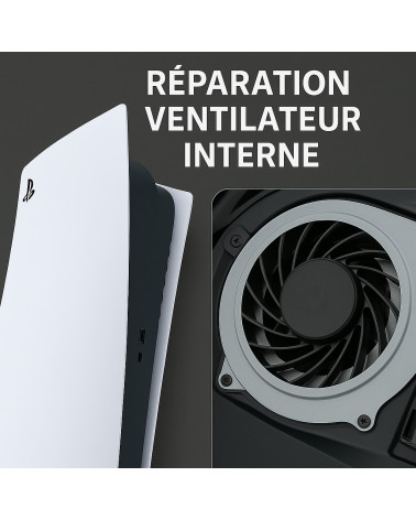 Réparation ventilateur interne PS5 – Surchauffe ou bruit anormal | Phénix Game
