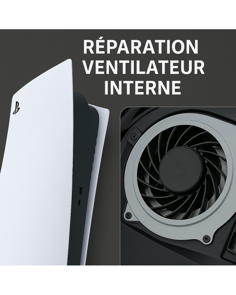 Réparation ventilateur interne PS5 – Surchauffe ou bruit anormal | Phénix Game