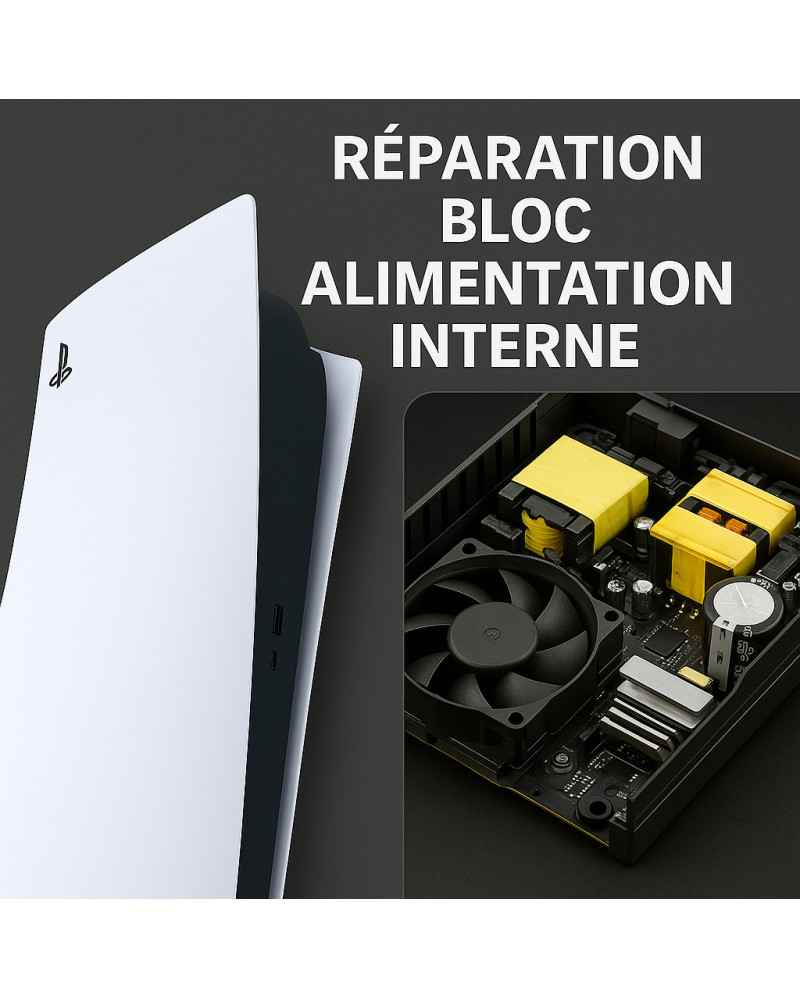 Réparation bloc d’alimentation interne PS5 – Service rapide et garanti | Phénix Game