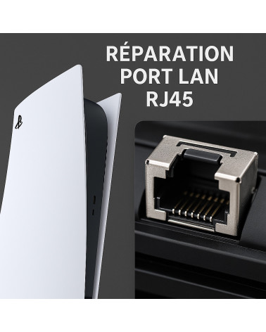 Réparation port LAN RJ45 Ethernet PS5 – Connexion réseau restaurée | Phénix Gam