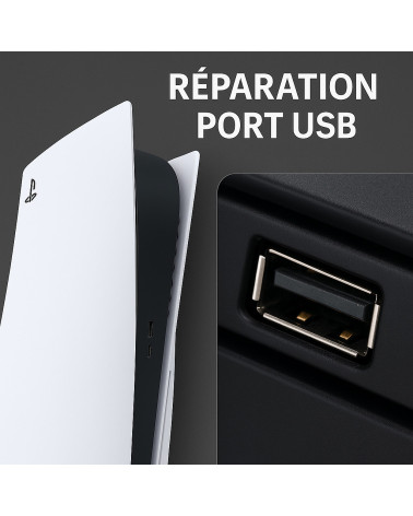 Réparation port USB PS5 – Connecteur avant/arrière endommagé | Phénix Game