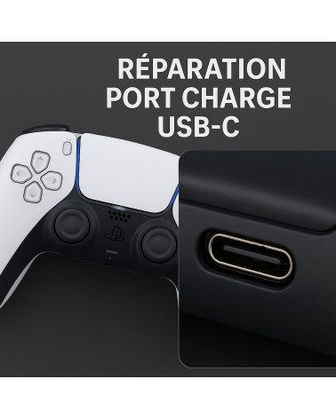 Réparation port USB-C manette DualSense PS5 – Charge impossible | Phénix Game