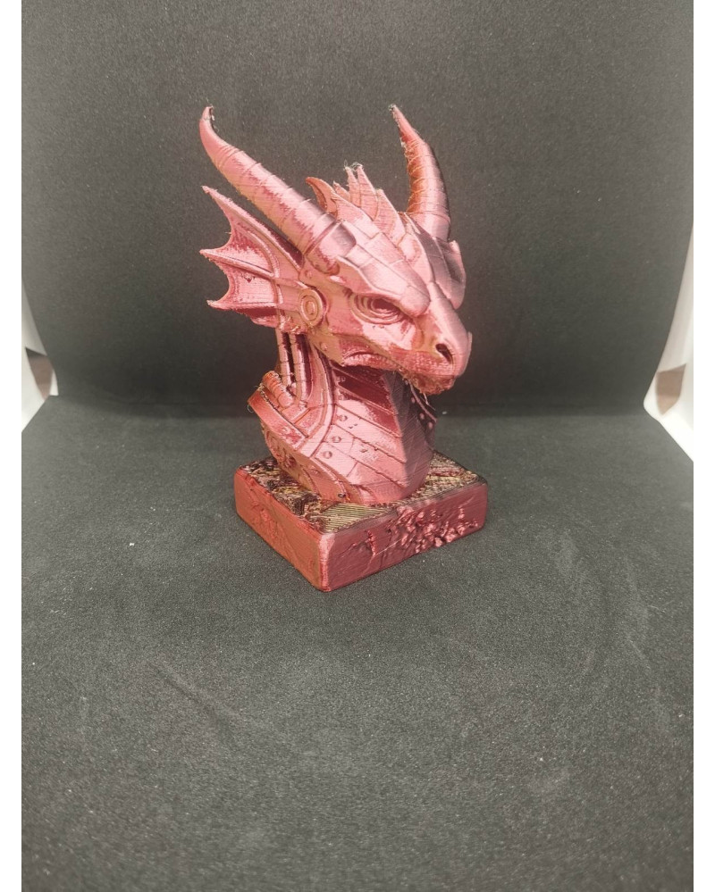Buste Dragon Steampunk – Impression 3D Effet Caméléon