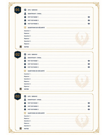 Carnet de Mots de Passe Phenix Game – Édition Premium 40 Pages