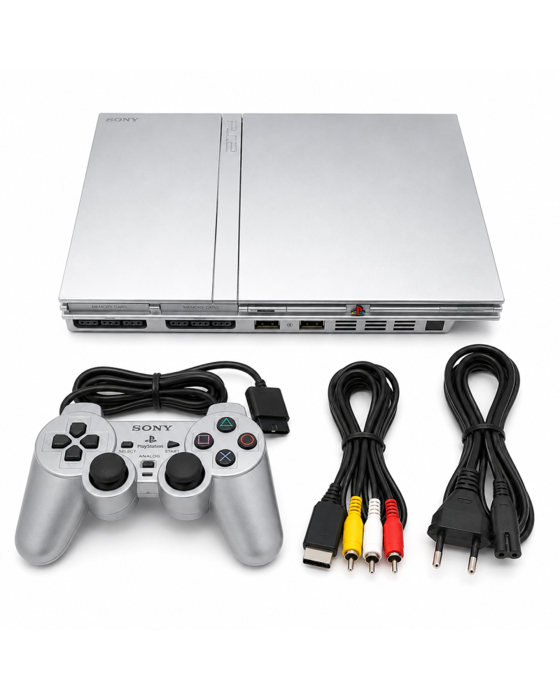 PlayStation 2 Slim Silver Occasion – Console PS2 Argentée Fonctionnelle