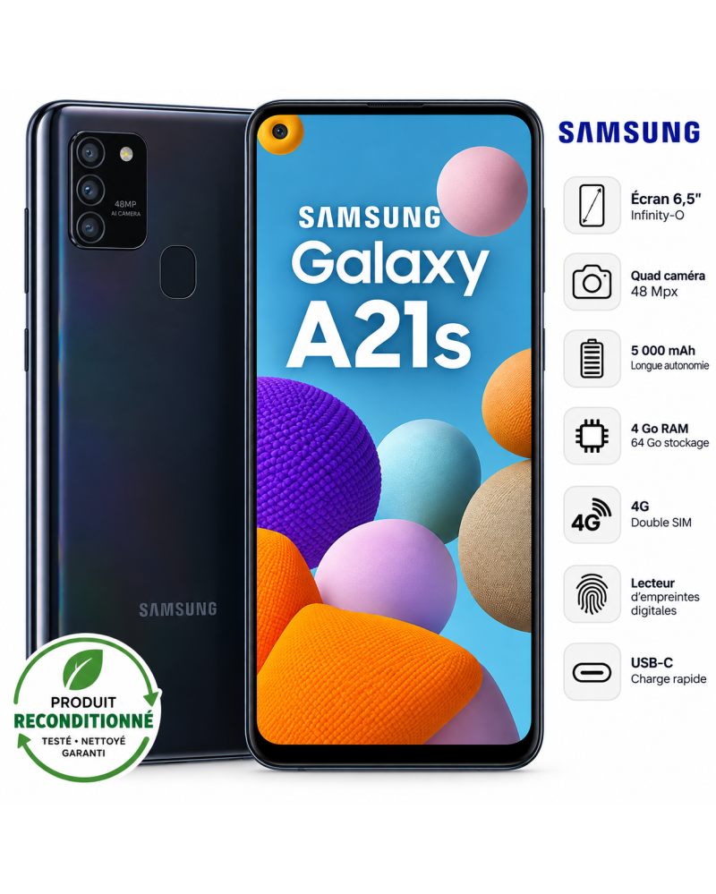 Samsung Galaxy A21s Reconditionné – Smartphone 4G Double SIM